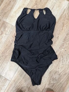 Cupshe Black Rouched One Piece Swimsuit